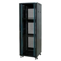 PHASAK Armario Rack 19" Phasak Pro 27U  600x600 Montado (Incluye: 2 bandejas de 19? + Regleta electrica 19? + Juego de ruedas +  Ventilacion)